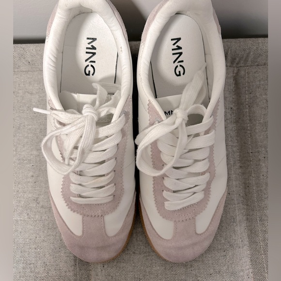 Mango White Leather Panel Sneakers - Picture 4 of 6